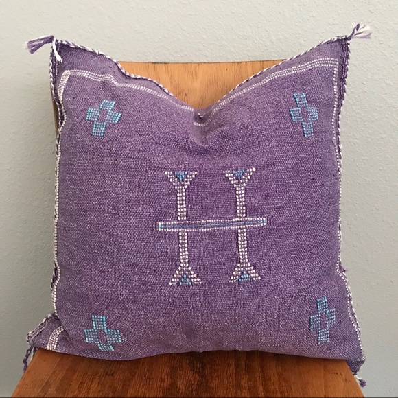 Moroccan Sabra Silk Cactus Silk Pillow in Purple - Picture 1 of 4